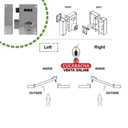 CERRADURA SOBREPONER PUERTAS MADERA CILINDRO EUROPERFIL LLAVES PUNTO MODELO 76.