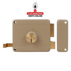 CERRADURA SOBREPONER PUERTAS MADERA CILINDRO LLAVES SERRETA MODELO 77.
