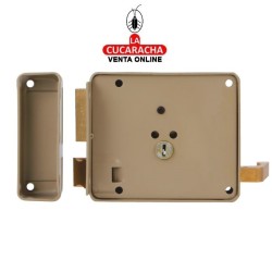 CERRADURA SOBREPONER PUERTAS MADERA CILINDRO LLAVES SERRETA MODELO 77.