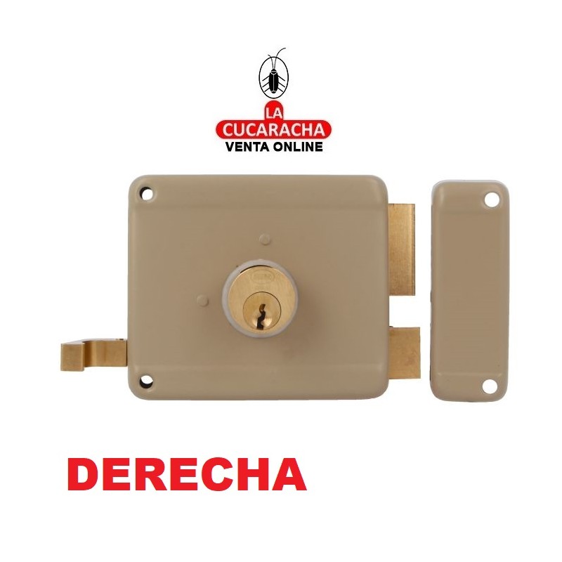 CERRADURA SOBREPONER PUERTAS MADERA CILINDRO LLAVES SERRETA MODELO 78.