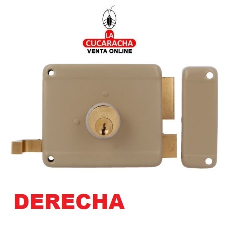 CERRADURA SOBREPONER PUERTAS MADERA CILINDRO LLAVES SERRETA MODELO 78.