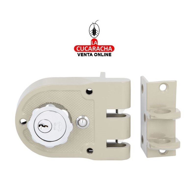 CERRADURA SOBREPONER PUERTAS CILINDRO INTERIOR Y EXTERIOR MODELO 1396.
