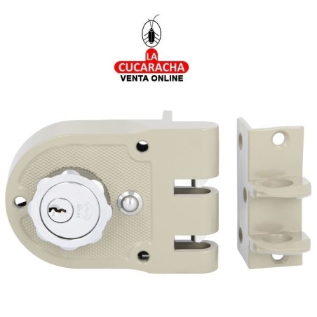 CERRADURA SOBREPONER PUERTAS CILINDRO INTERIOR Y EXTERIOR MODELO 1396.