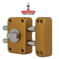 CERRADURA SOBREPONER PUERTAS MADERA 2 BULONES CIERRE Y MULETILLA MODELO 82P.