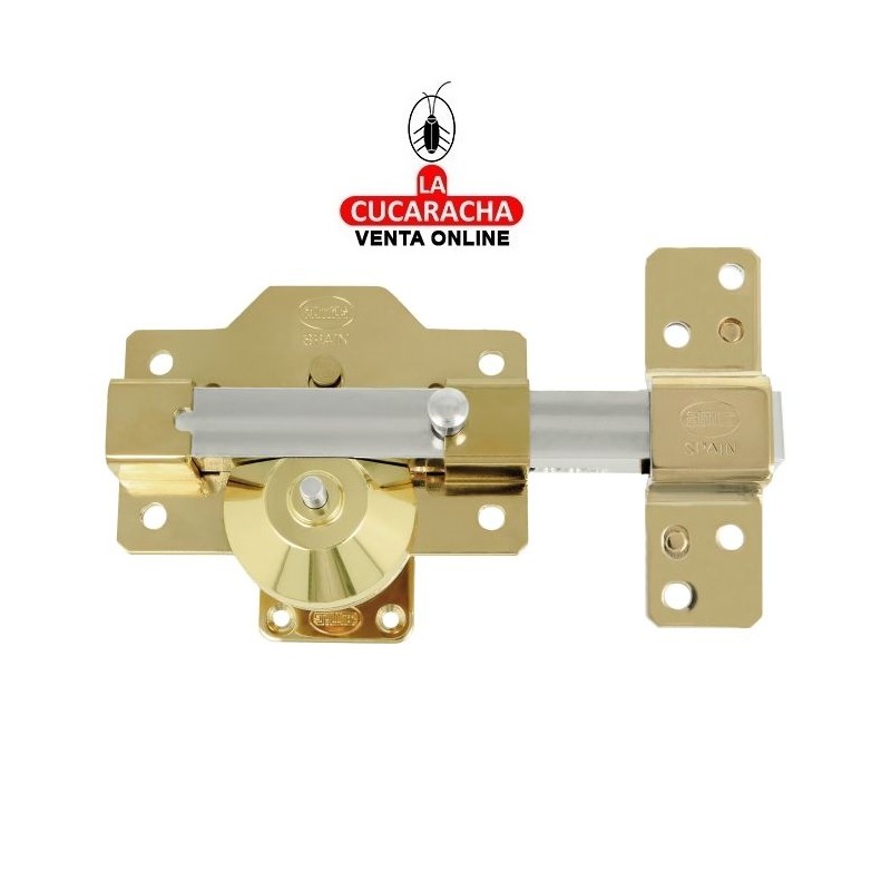 BLISTER CERROJO SOBREPONER Y CILINDRO 70MM ALTA SEGURIDAD MODELO 3PLUS.