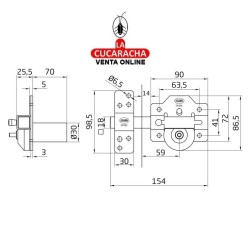 BLISTER CERROJO SOBREPONER Y CILINDRO 70MM ALTA SEGURIDAD MODELO 3PLUS.