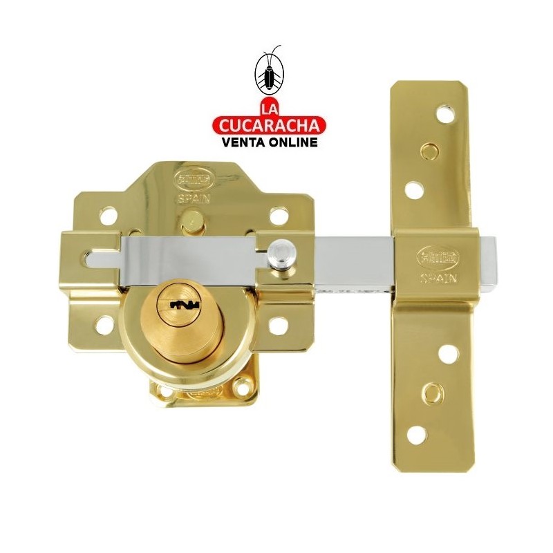 BLISTER CERROJO SOBREPONER Y CILINDRO 50MM ALTA SEGURIDAD MODELO 4PLUS.
