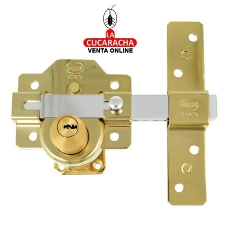 BLISTER CERROJO SOBREPONER Y CILINDRO 50MM ALTA SEGURIDAD MODELO 4PLUS.