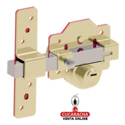 BLISTER CERROJO SOBREPONER Y CILINDRO 50MM ALTA SEGURIDAD MODELO 4PLUS.