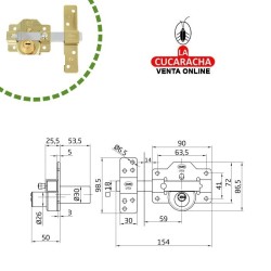 BLISTER CERROJO SOBREPONER Y CILINDRO 50MM ALTA SEGURIDAD MODELO 4PLUS.