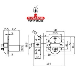 BLISTER CERROJO SOBREPONER Y CILINDRO 60MM ALTA SEGURIDAD MODELO 8PLUS.