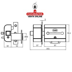 CERROJO SOBREPONER Y CILINDRO 50MM ALTA SEGURIDAD MODELO 15PLUS.