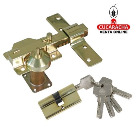 KIT CERROJO SOBREPONER Y CILINDRO MODELO 1.