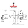 CERROJO SOBREPONER CILINDRO EUROPERFIL SEGURIDAD MODELO 4E.