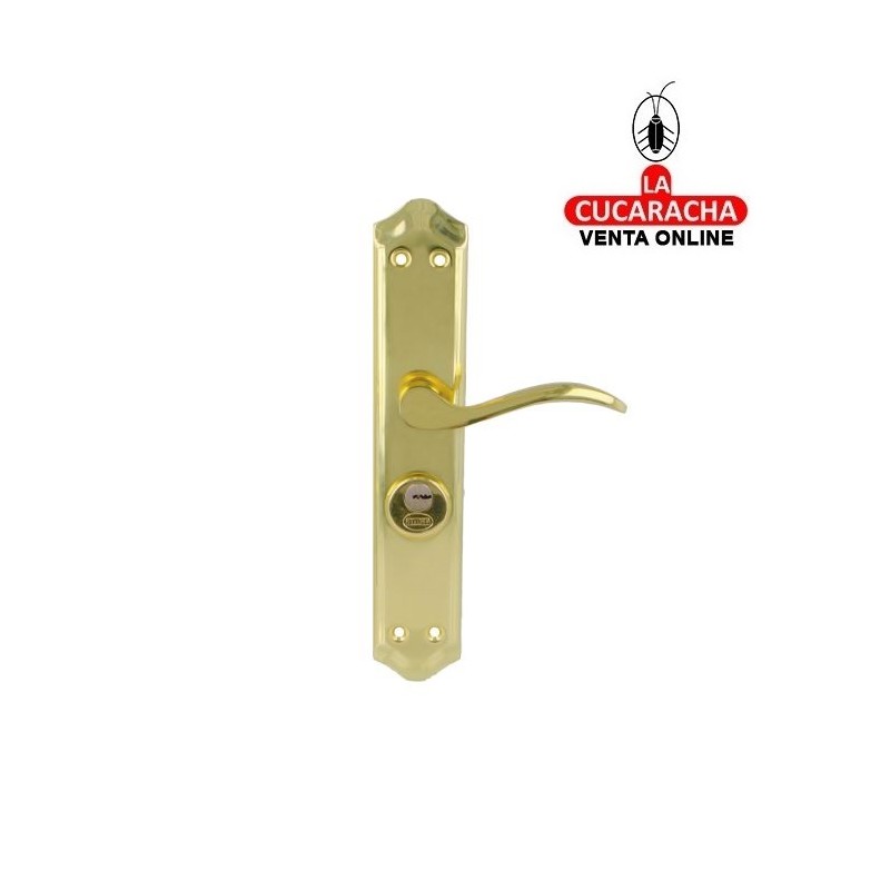 JUEGO MANILLAS ACERO PUERTAS CON PLACA Y CUADRADILLO MODELO ALFA+MULET46.