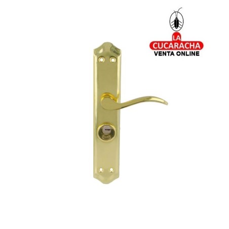 JUEGO MANILLAS ACERO PUERTAS CON PLACA Y CUADRADILLO MODELO ALFA+MULET46.