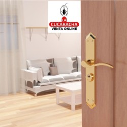 JUEGO MANILLAS ACERO PUERTAS CON PLACA Y CUADRADILLO MODELO ALFA+MULET46.