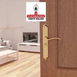 JUEGO MANILLAS ACERO PUERTAS CON PLACA Y CUADRADILLO MODELO ALFA+MULET46.