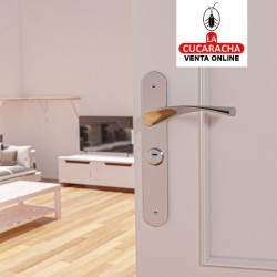 JUEGO MANILLAS ACERO PUERTAS CON PLACA Y CUADRADILLO MODELO ISHI+MULET46.