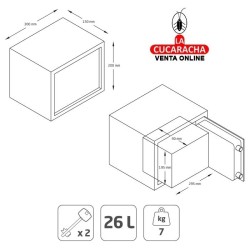 CAJA FUERTE EMBUTIR APERTURA LLAVE GORJA MODELO TOPSECURE-W.