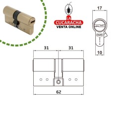 CILINDRO ALTA SEGURIDAD LATON CROMADO MATE CARP-MAD. Modelo 20000.