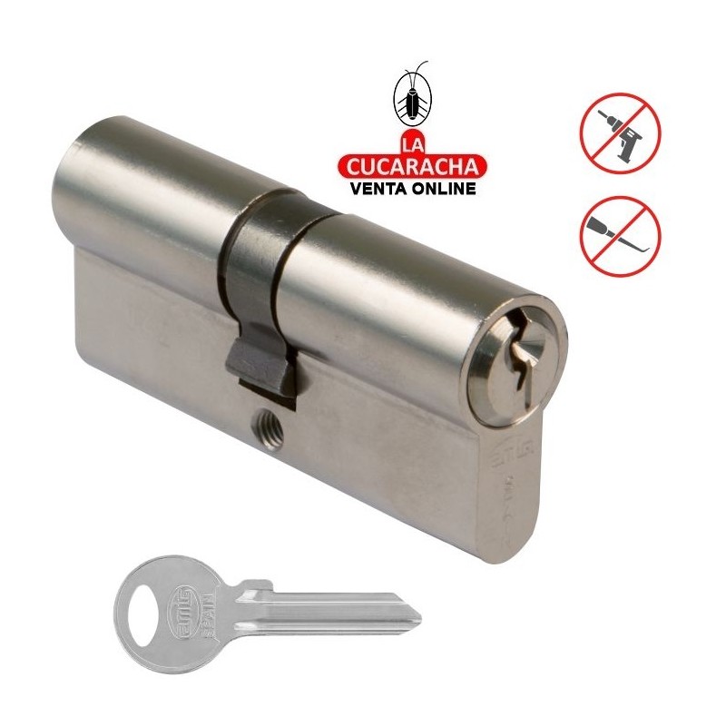 CILINDRO DE SERRETA LATON CERRADURA SEGURIDAD CARP-MET. Modelo 9710.