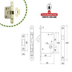 CERRADURA EMBUTIR PUERTAS CORREDERAS MADERA CON PICO DE LORO MODELO 611.