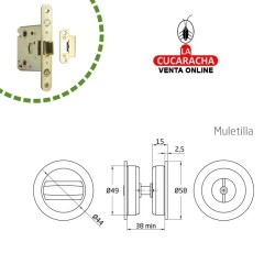 CERRADURA EMBUTIR PUERTAS CORREDERAS MADERA CON PICO DE LORO MODELO 611.