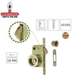 CERRADURA EMBUTIR PUERTAS CORREDERAS MADERA CON PICO DE LORO MODELO 611.