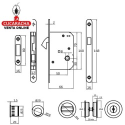CERRADURA EMBUTIR PUERTAS CORREDERAS MADERA CON PICO DE LORO MODELO 611.