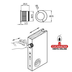 TIRADOR UÑERO ZAMAK EXTRACCION FRONTAL PUERTAS CORREDERAS Modelo 1621.