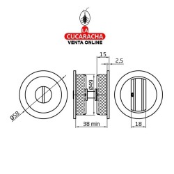 MULETILLA ZAMAK CUADRADILLO Y DESBLOQUEO PUERTAS CORREDERAS Modelo 1611.