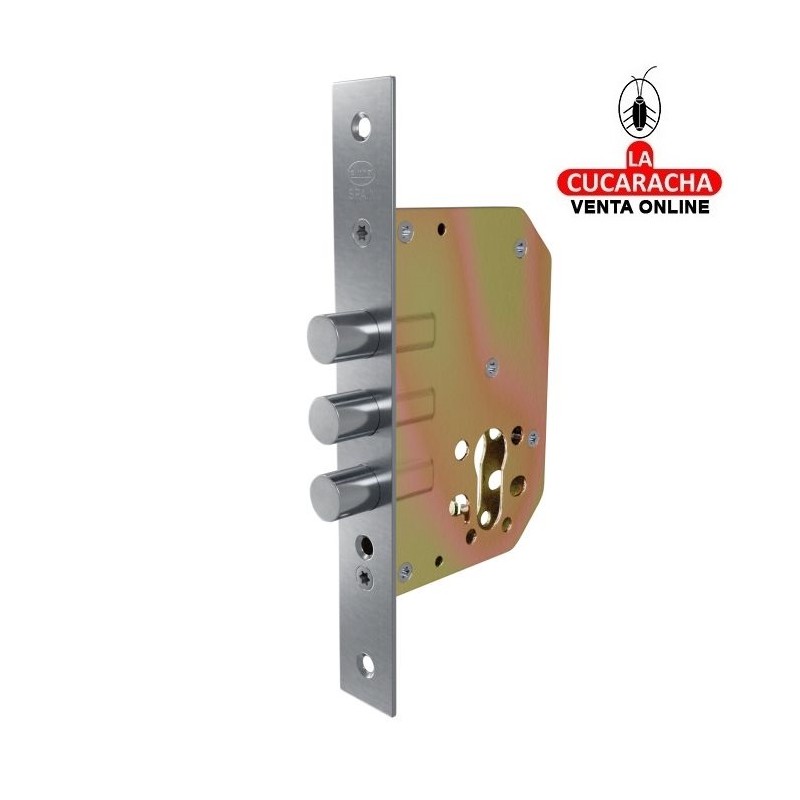 CERRADURA EMBUTIR AUXILIAR ACERO PUERTAS MADERA MODELO 1102.