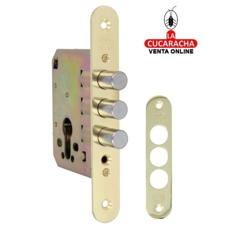 CERRADURA EMBUTIR AUXILIAR ACERO PUERTAS MADERA MODELO 103.
