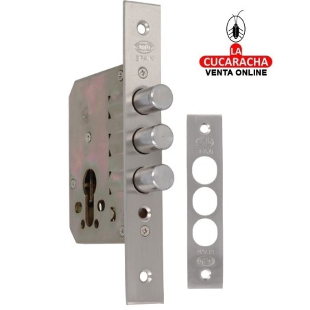 CERRADURA EMBUTIR AUXILIAR ACERO PUERTAS MADERA MODELO 102.