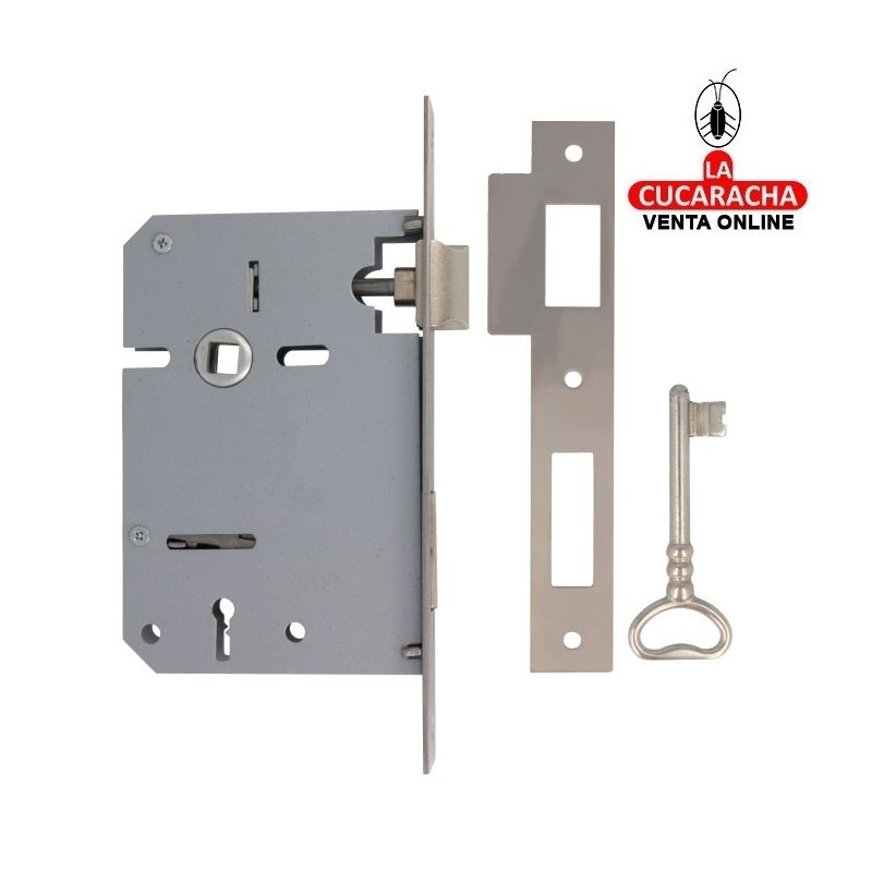 CERRADURA EMBUTIR ACERO INOX PUERTAS MADERA LLAVE GORJA MODELO 716.