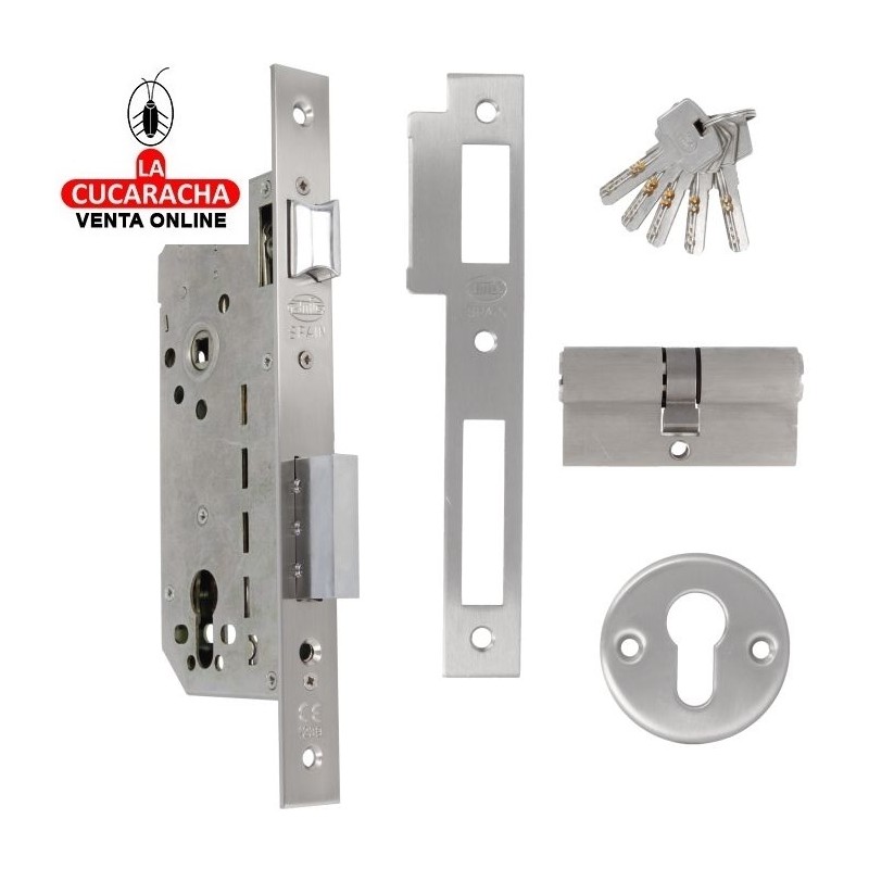 CERRADURA EMBUTIR ACERO PUERTAS MADERA PALETON DE CIERRE MODELO 340.