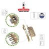 CERRADURA EMBUTIR PUERTAS MADERA BULONES DE CIERRE MODELO 100 BASE.