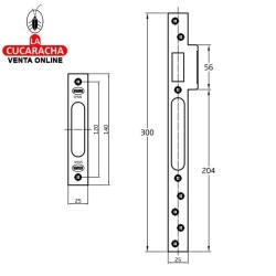 CERRADURA 3 PUNTOS EMBUTIR PUERTAS MADERA BULONES DE CIERRE MODELO 410.