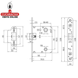 PESTILLO PICAPORTE PUERTAS MADERA DE PASO LENGUETA REVERSIBLE MODELO 4001.