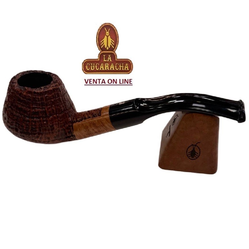 Pipa de fumar Ser Jacopo billiard Bent Brandy Rugosa S2.