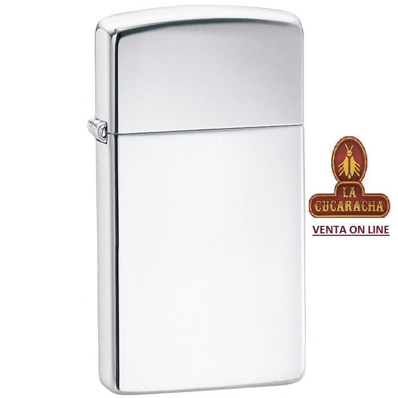 ZIPPO-ENCENDEDOR mechero Slim 1610 liso brillo cromado.