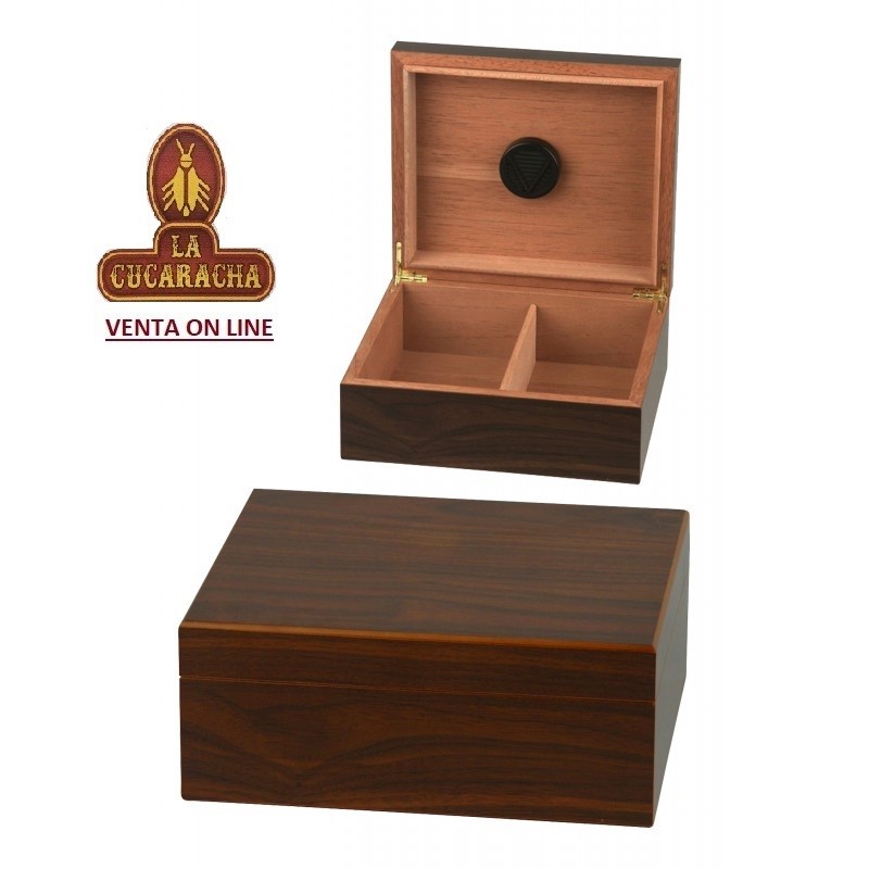Humidor acabado nogal con divisor y humidificador.