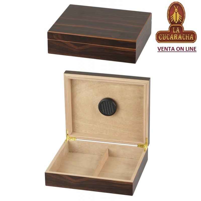 Humidor acabado nogal con divisor y humidificador.