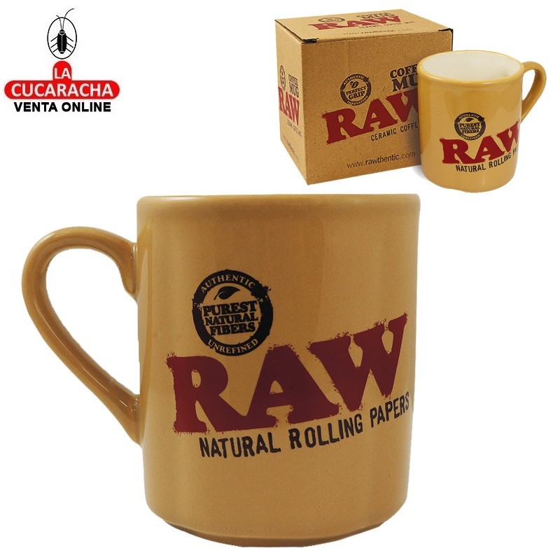 RAW-Taza cerámica marrón-negro.