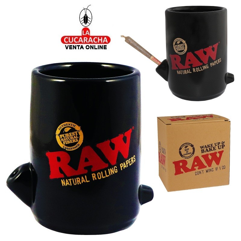 RAW-Taza cerámica café y cigarro.