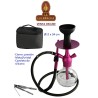 Cachimba-Shisha-Narguile 34 cm. aluminio base cristal.