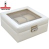 JOYERO RELOJERO BLANCO 18.3X18.3X7.5CM.