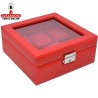 JOYERO RELOJERO ROJO 18.3X18.3X7.5CM.