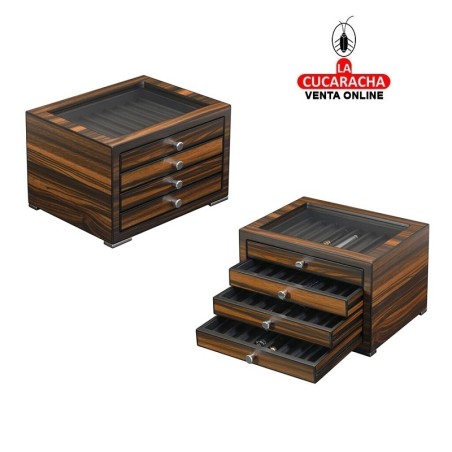 Joyero guarda plumas madera ebony 4 cajones.